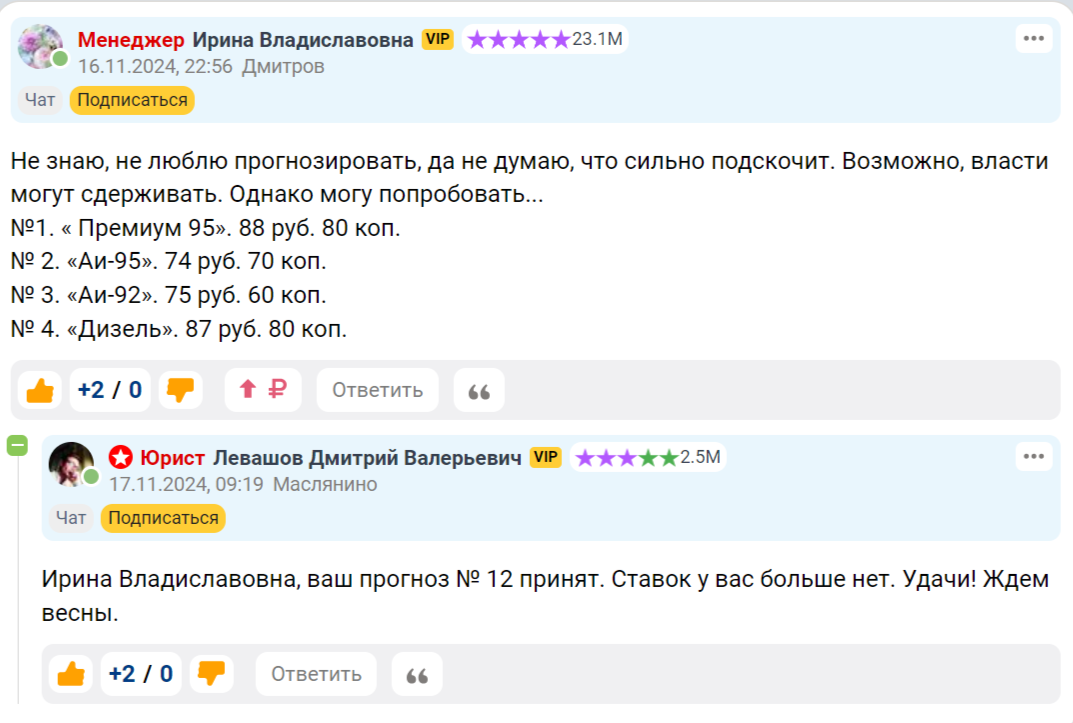 97 % респондентов 9111 считают, что весной 2025 года цены ГСМ будут выше, чем сейчас. Ставки сделаны, ставок больше нет!