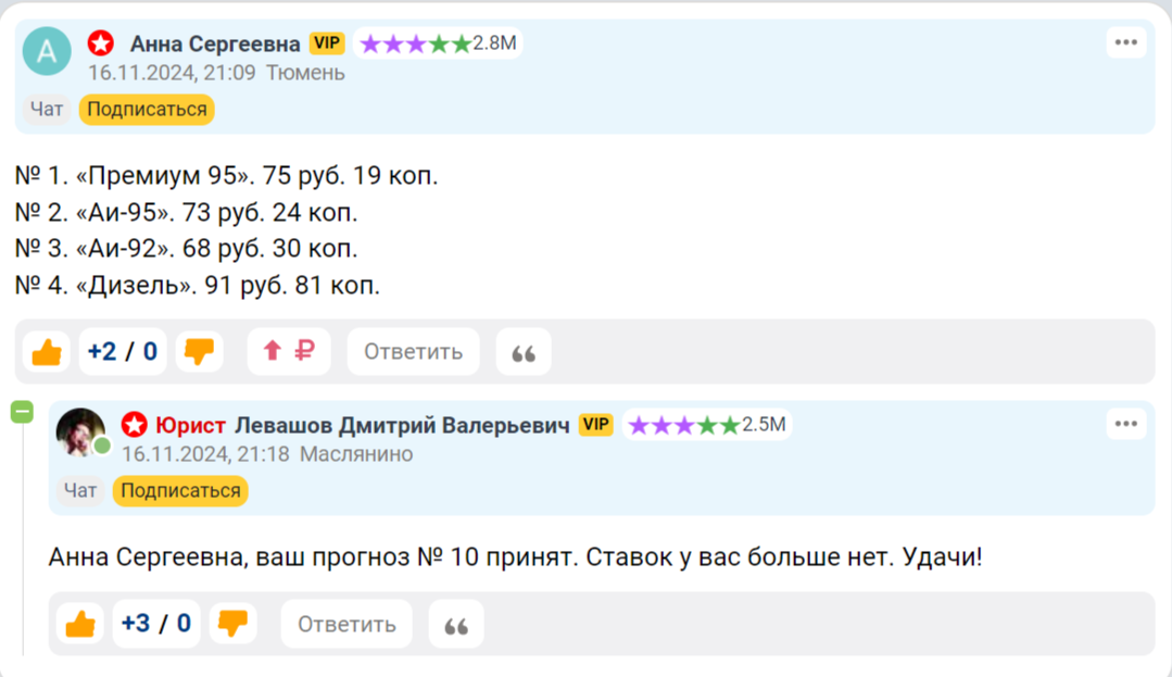 97 % респондентов 9111 считают, что весной 2025 года цены ГСМ будут выше, чем сейчас. Ставки сделаны, ставок больше нет!