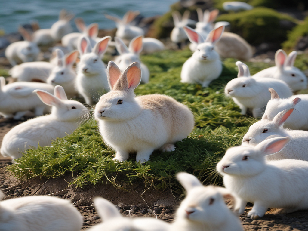 В Японии есть остров, на котором обитают только кролики.