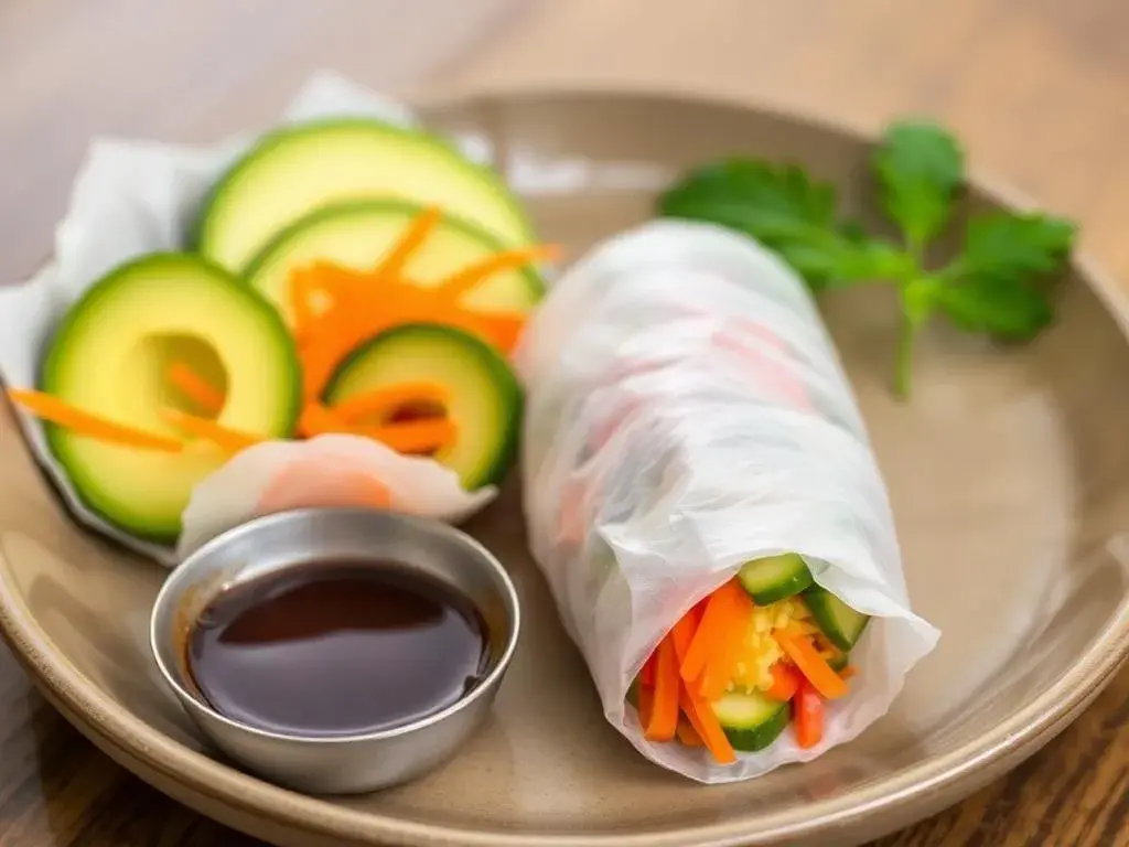 Уникальное легкое блюдо "Солнечные роллы с авокадо и морковью"