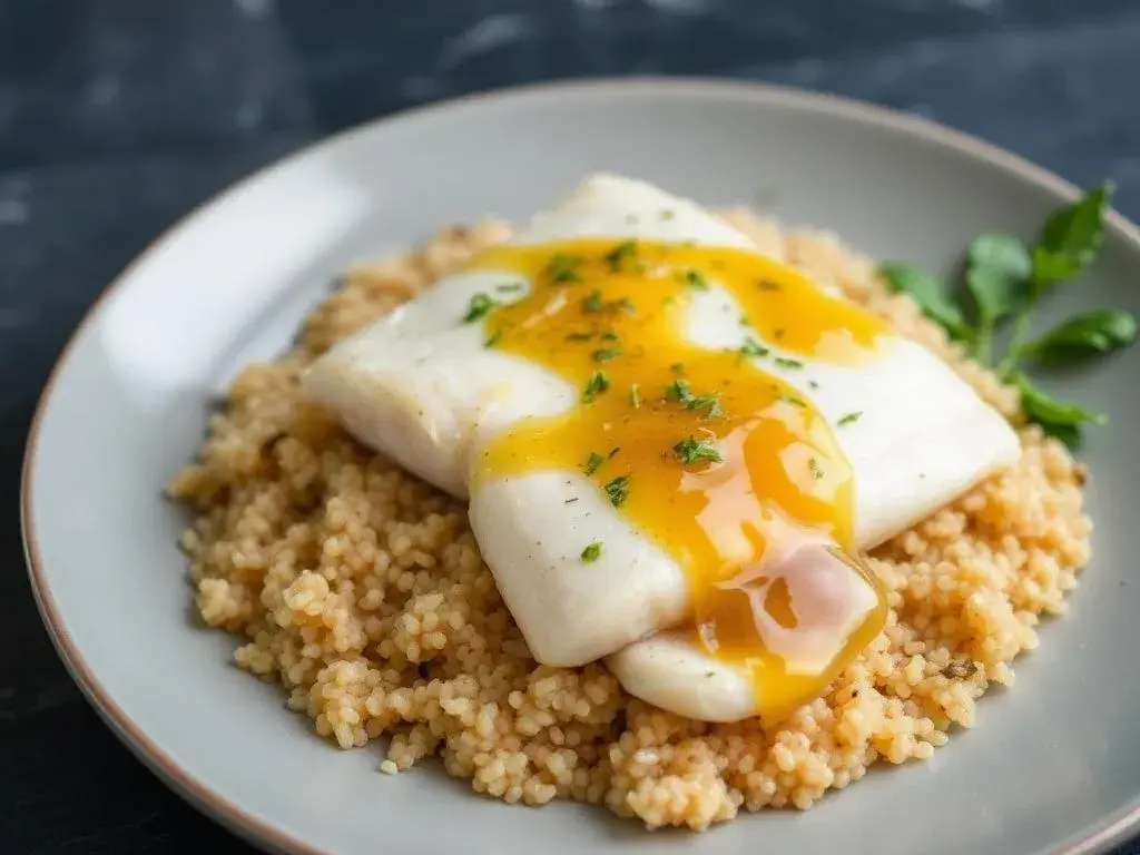 Уникальное блюдо "Минтай в цитрусовом соусе с пряными травами"