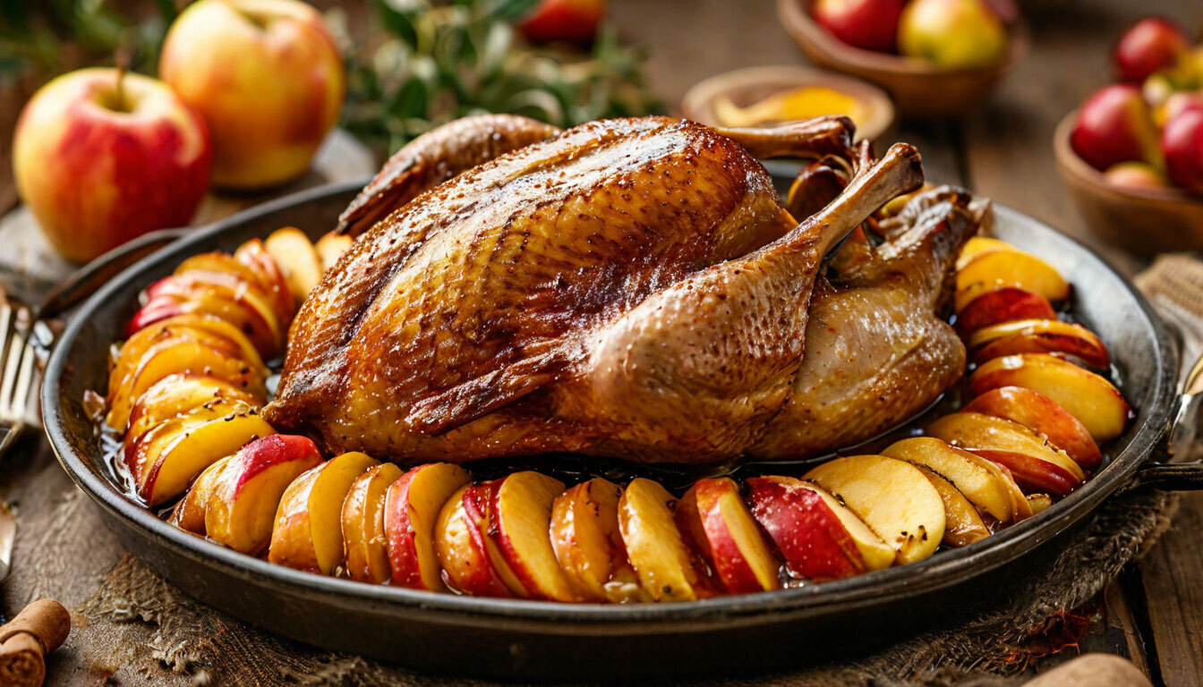 Запеченная утка с яблоками от шеф-повара Алексея Петрова