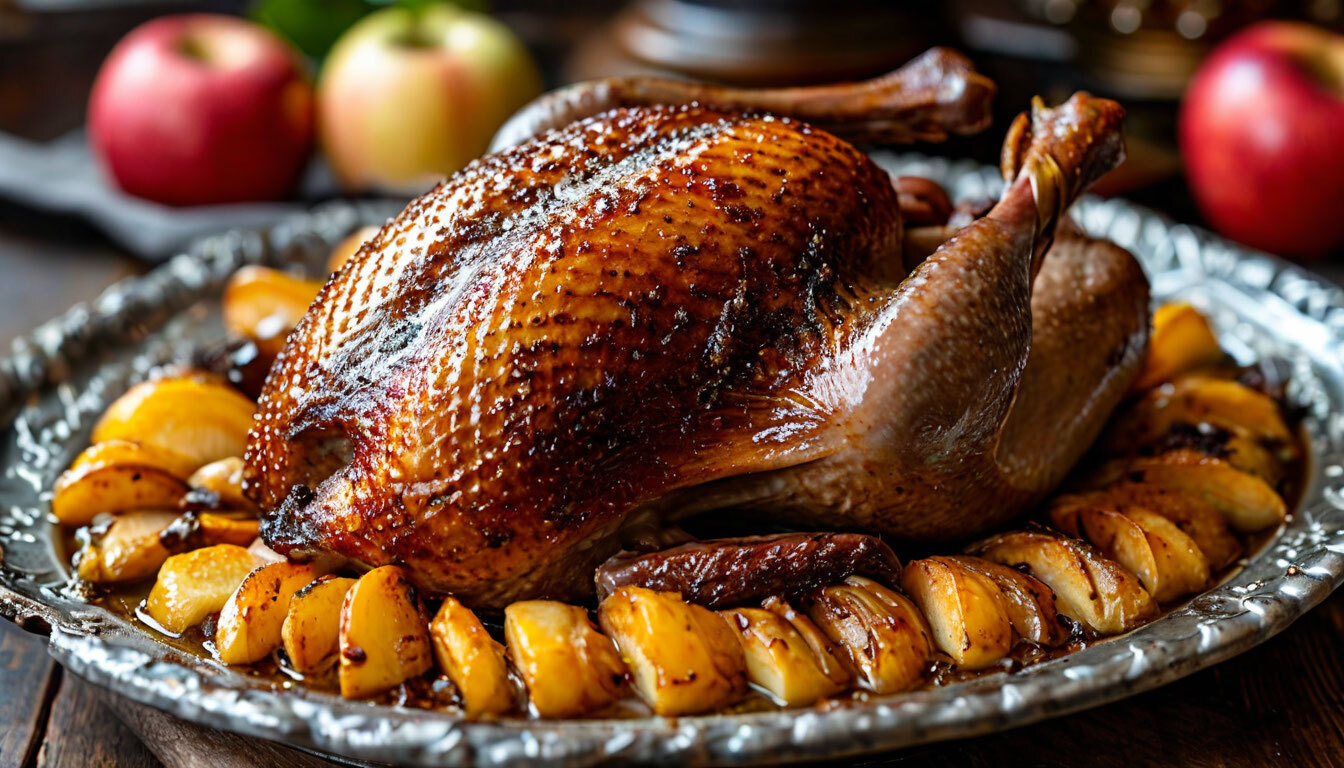 Запеченная утка с яблоками от шеф-повара Алексея Петрова