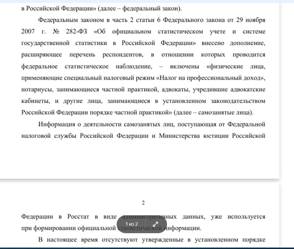Статистическая отчетность самозанятых. Что ответила на официальный запрос служба статистики