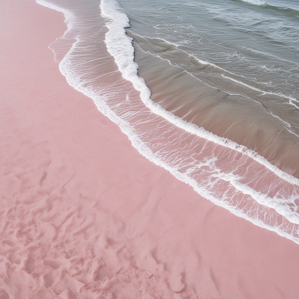 Песок на некоторых пляжах может быть розового цвета