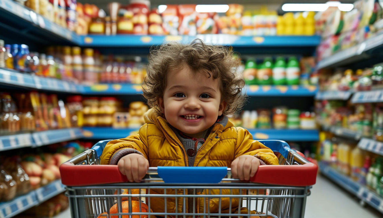 Можно ли в супермаркете сажать детей в продуктовую тележку?