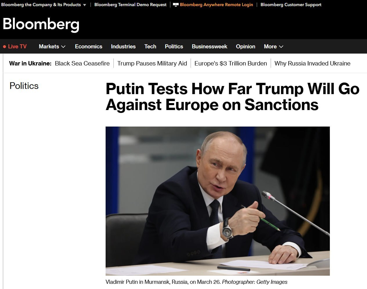 Путин тестирует Трампа: готов ли он ослабить санкции против России?