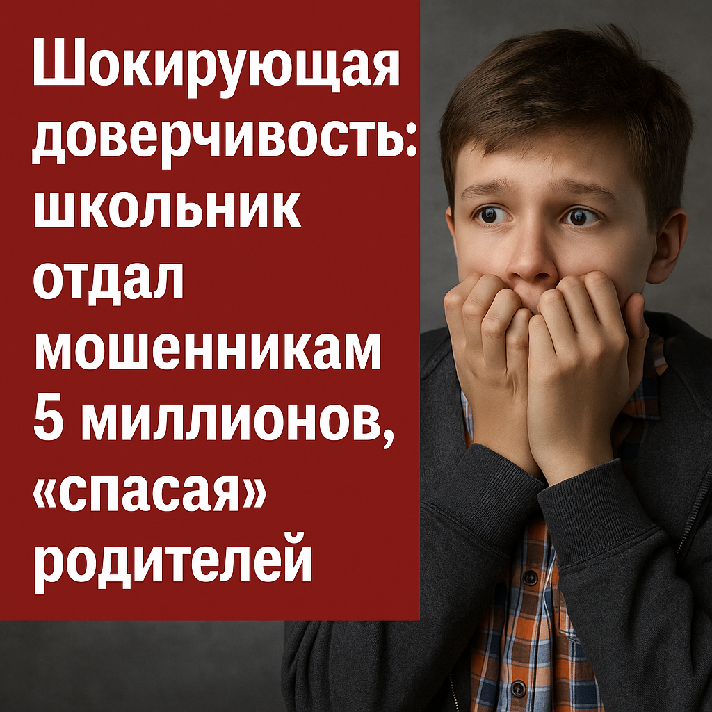 Шокирующая доверчивость: школьник отдал мошенникам 5 миллионов, «спасая» родителей