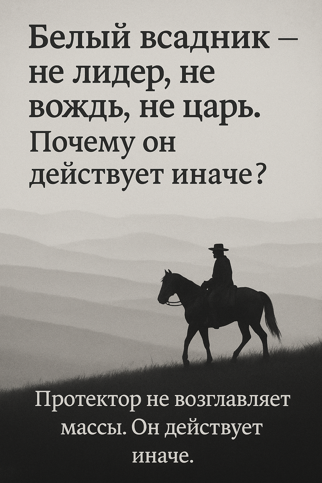 Белый всадник – не лидер, не вождь, не царь. Почему он действует иначе?