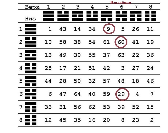 20 аминокислот в таблице И-Цзин