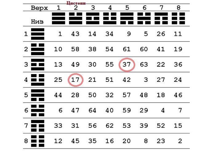 20 аминокислот в таблице И-Цзин