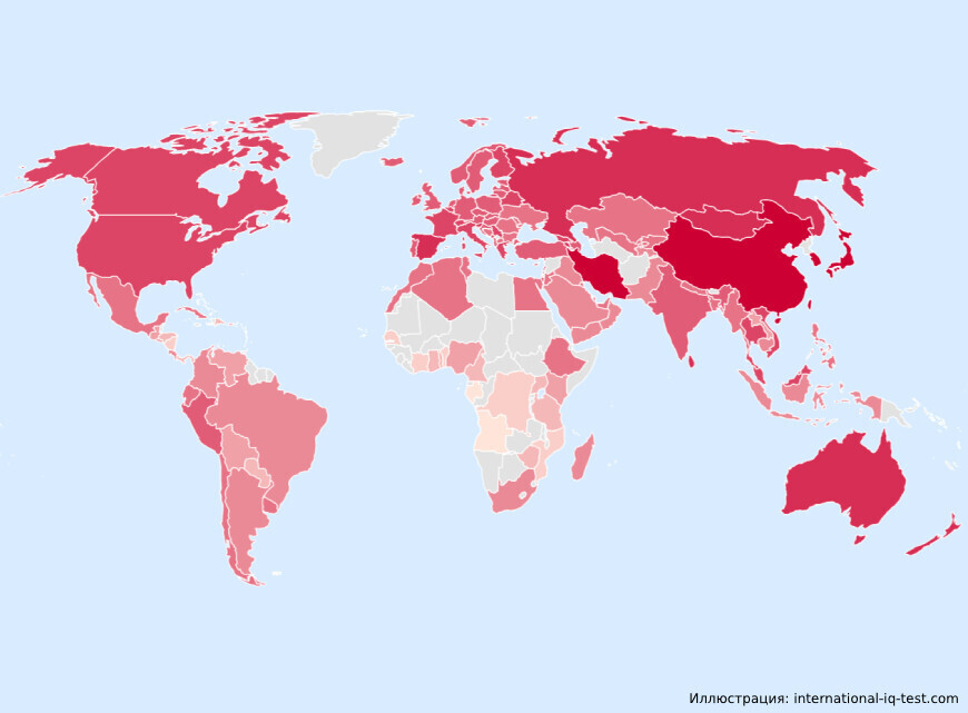 Умные страны (средний IQ)