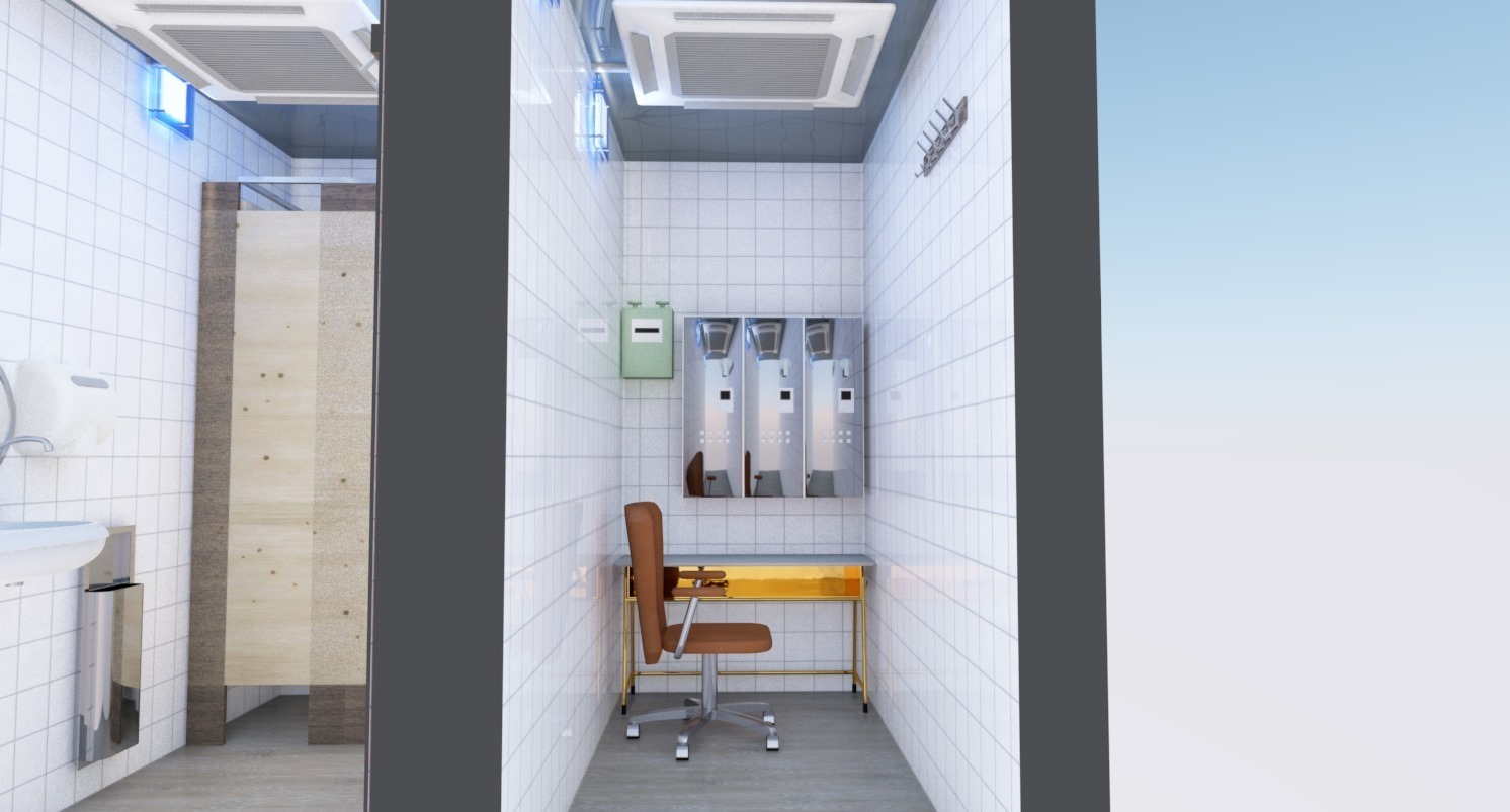 Проект профессиональных чертежей общественного туалета в ArchiCAD