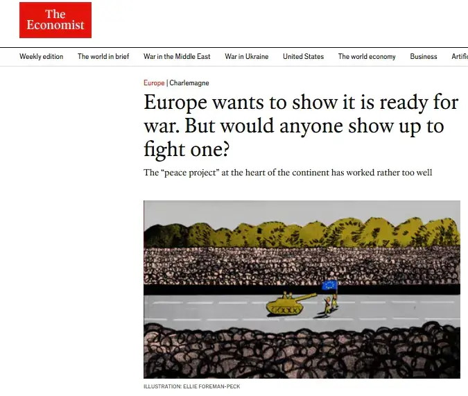 «Полстгероическая Европа» не хочет воевать - The Economist