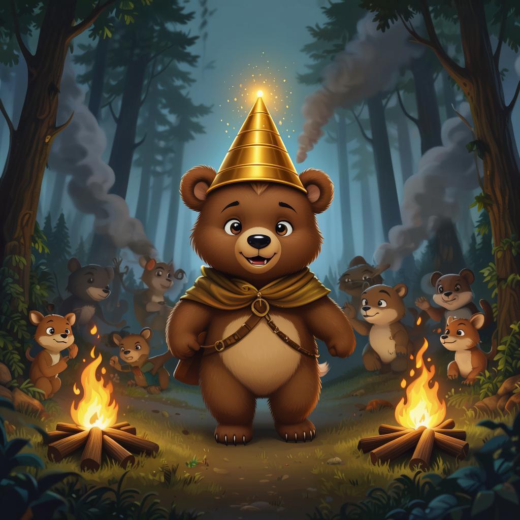 Сказка про Мишку и волшебную шапочку Спасения.