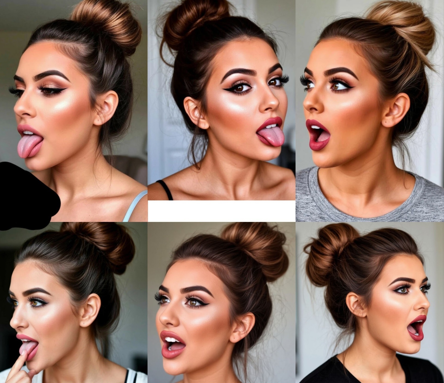 Эми-Роуз Уокер Пучок Причёски Небрежный Тёмный