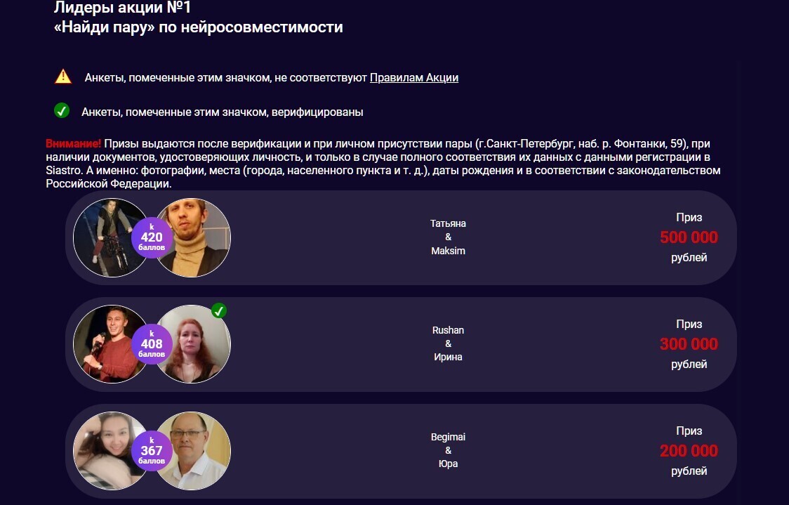 Последний шанс: победители акции Siastro «Найди пару» суммарно получат миллион рублей – осталось 5 дней