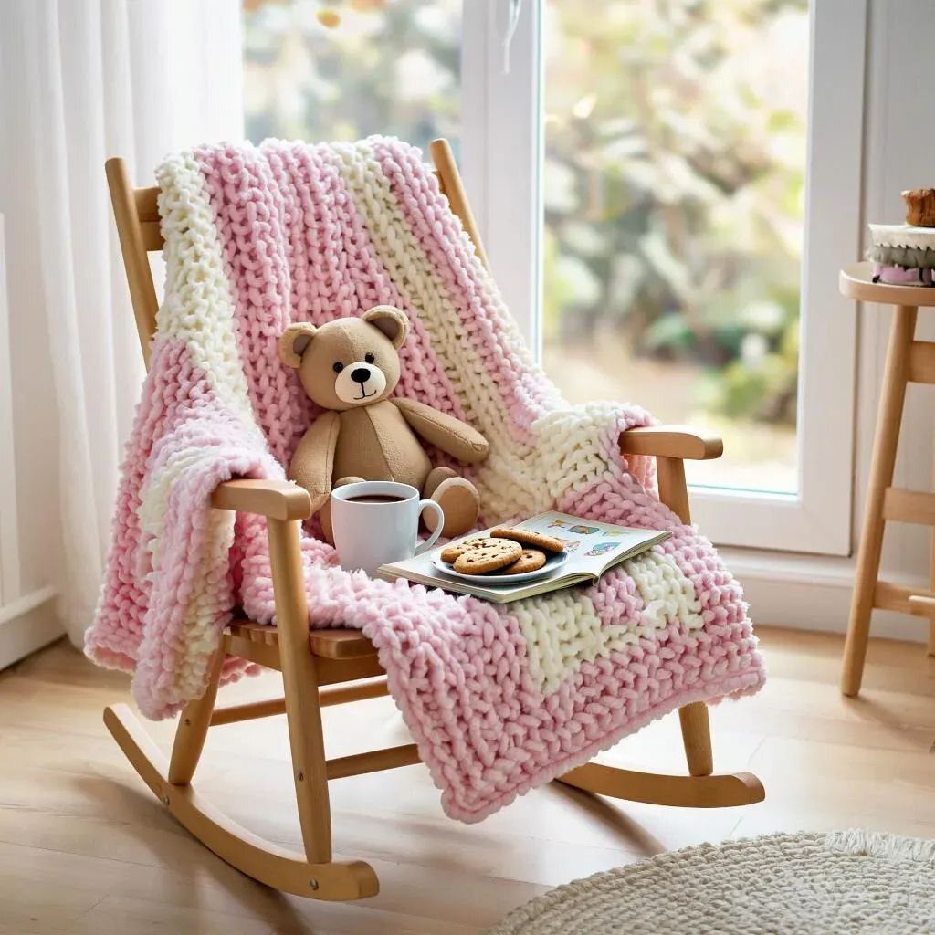 Минутки плед из пушистой пряжи Alize Puffy