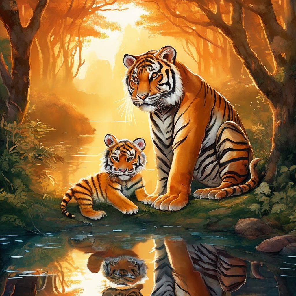 Детская сказка. Тигрёнок в полосочку