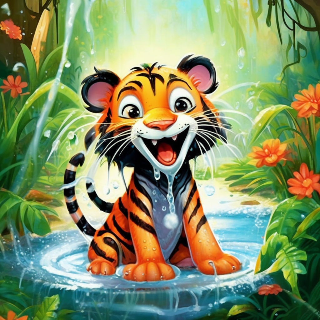 Детская сказка. Тигрёнок в полосочку