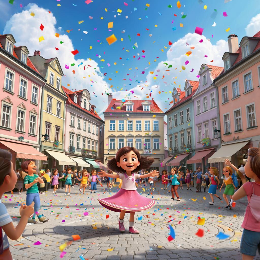 Детская сказка. Девочка и дождь из конфетти.