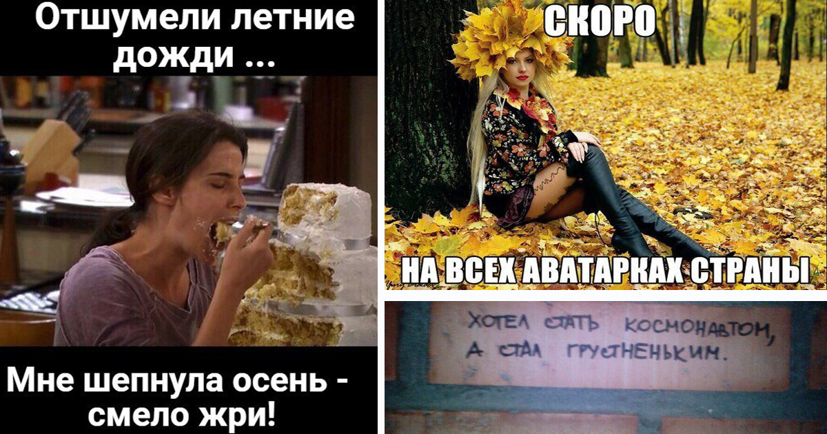 Весёлые картинки про осень