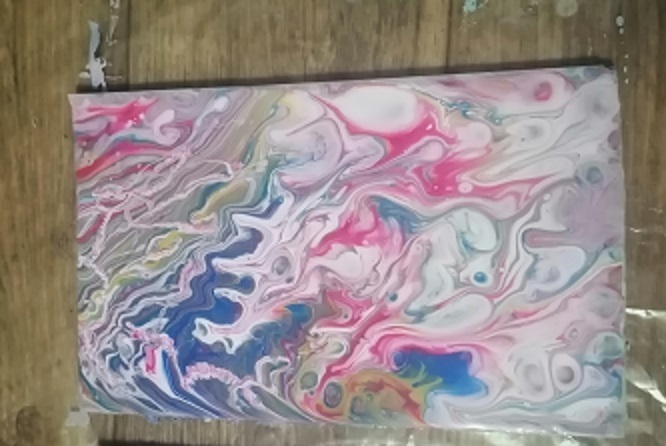 🎨🎨🎨Вернисаж от Валентины. Пенсия и увлечения старой Дамы. Новые картины в технике ФЛЮИД АРТ