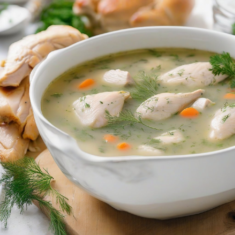 Куриный суп с манкой (вариант ароматного блюда, изобретенного Тургеневым)