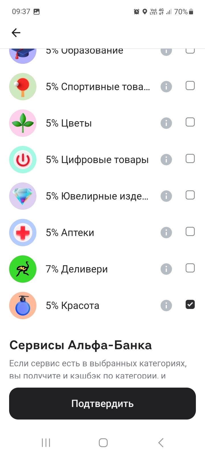 Какие категории кешбека предложил Альфа банк в ноябре.