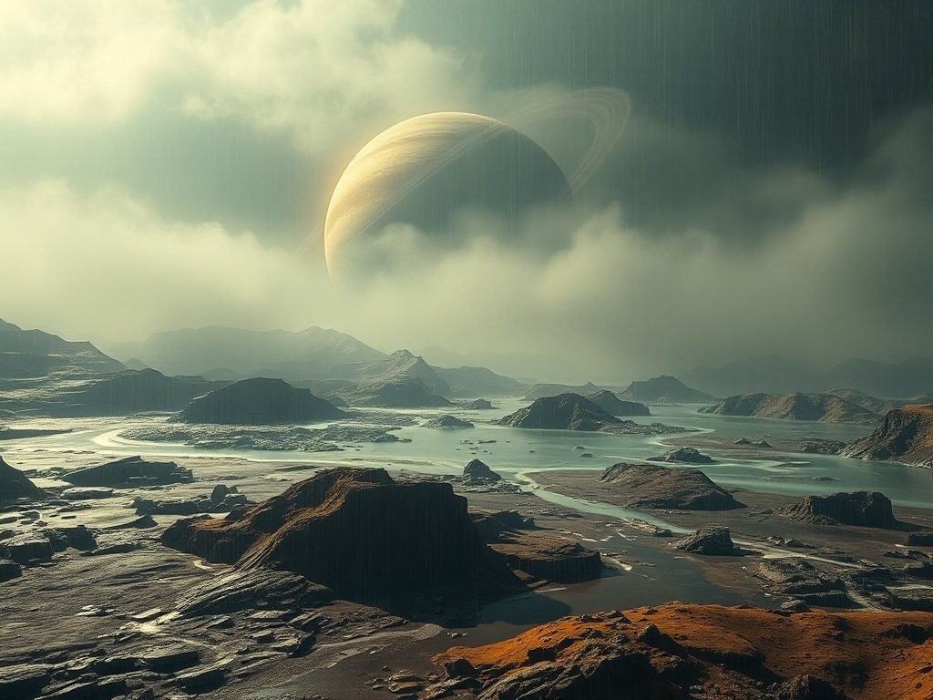 Интересный факт: На Титане, спутнике Сатурна, идут дожди из жидкого метана. Там настолько холодно (около -179 °C), что метан и этан ...