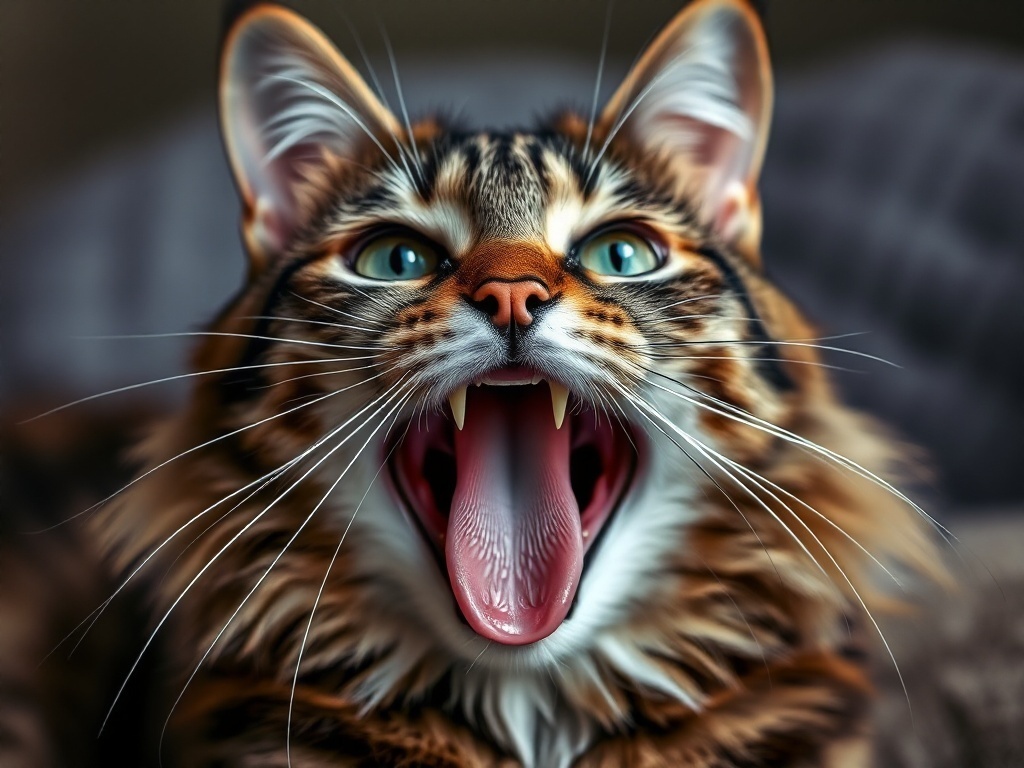 Интересный Факт: У кошек есть уникальный орган, называемый органом Якобсона (вомероназальный орган), который расположен на нёбе. Этот ...