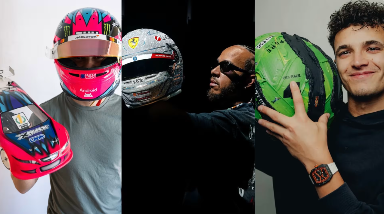 Специальные шлемы, представленные гонщиками Формулы-1 для Гран-при Лас-Вегаса