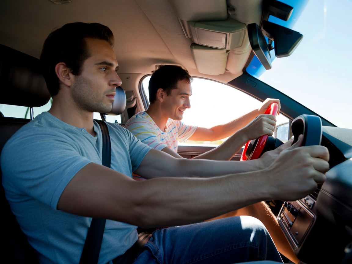 Веселая шутка за рулем автомобиля