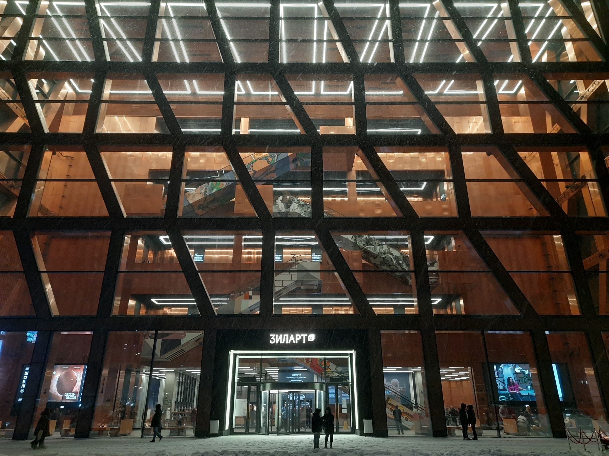 Поход в музей в каникулярный день в заснеженной Москве