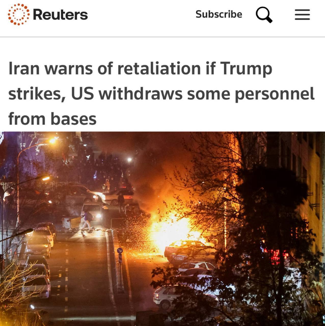 Ожидания удара США по Ирану и перемещения военных сил.