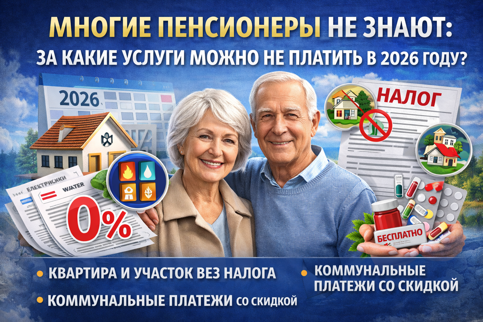 Многие пенсионеры не знают: за какие услуги можно не платить в 2026 году.