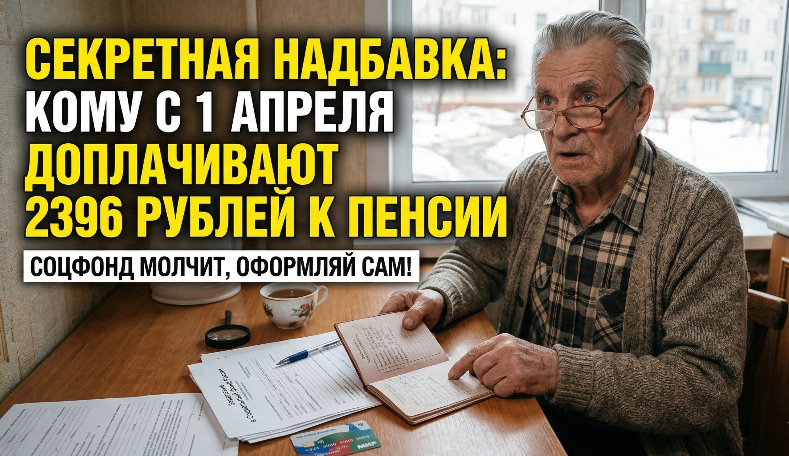 Секретная надбавка: Соцфонд не спешит рассказывать, кому с 1 апреля обязаны доплачивать по 2396 рублей к пенсии