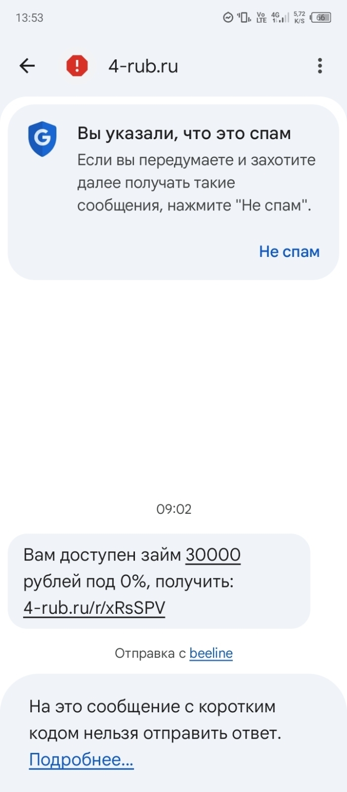 Спам сообщения