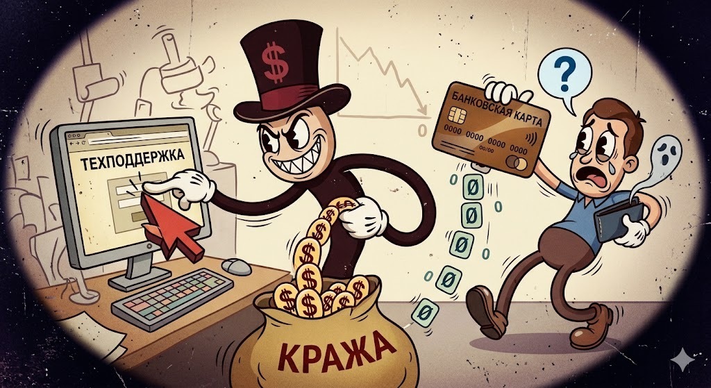 Тихий грабеж: Как один клик по ссылке «техподдержки» обнуляет ваши карты.
