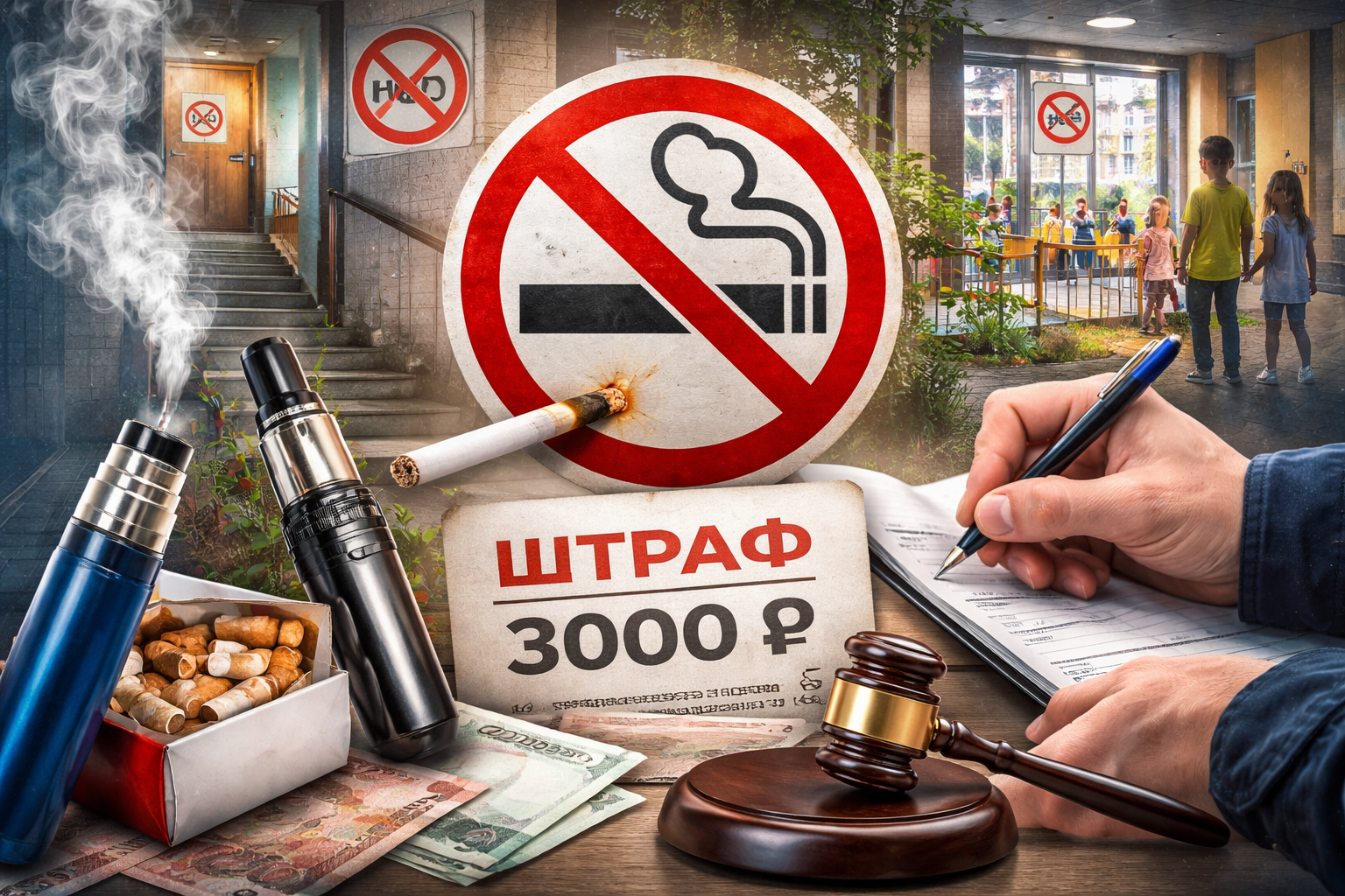 Курение в 2026 году: где можно, где нельзя и какие штрафы грозят нарушителям.