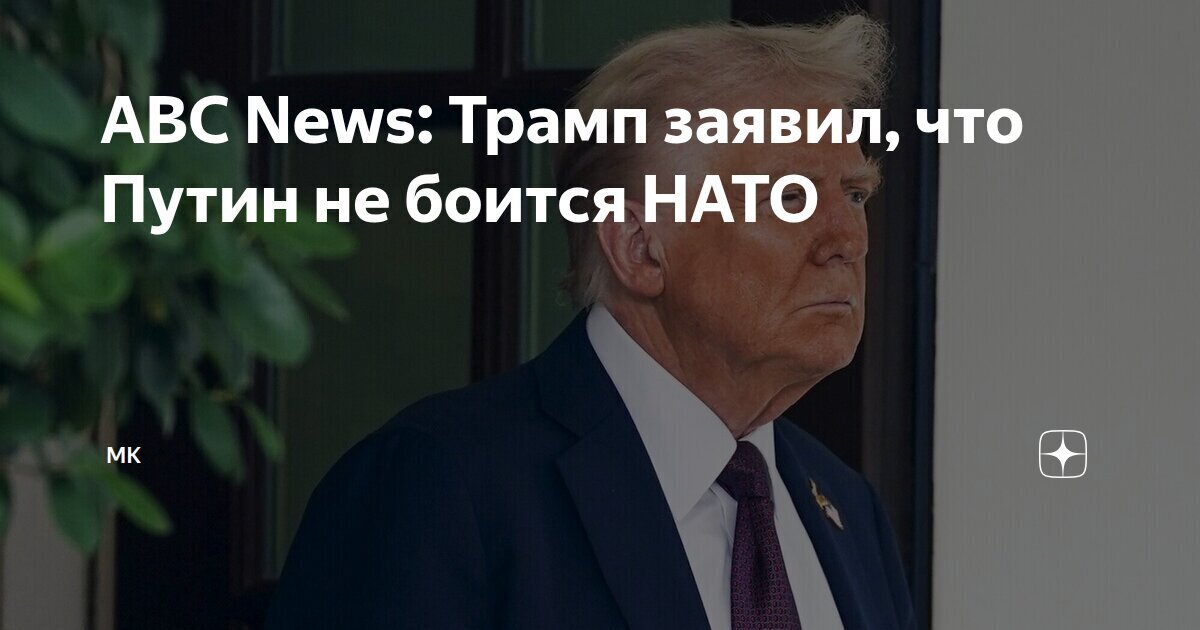 Путин не боится НАТО – заявил Трамп