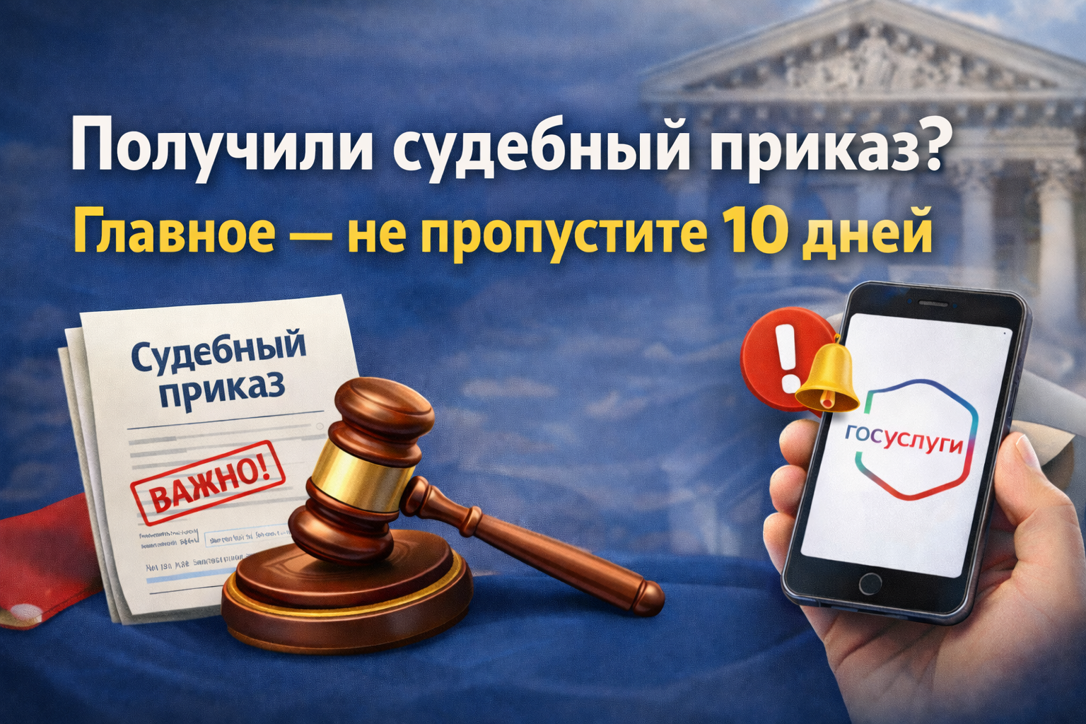 Инструкция: как действовать при получении письма из суда или уведомления о судебном приказе на Госуслугах