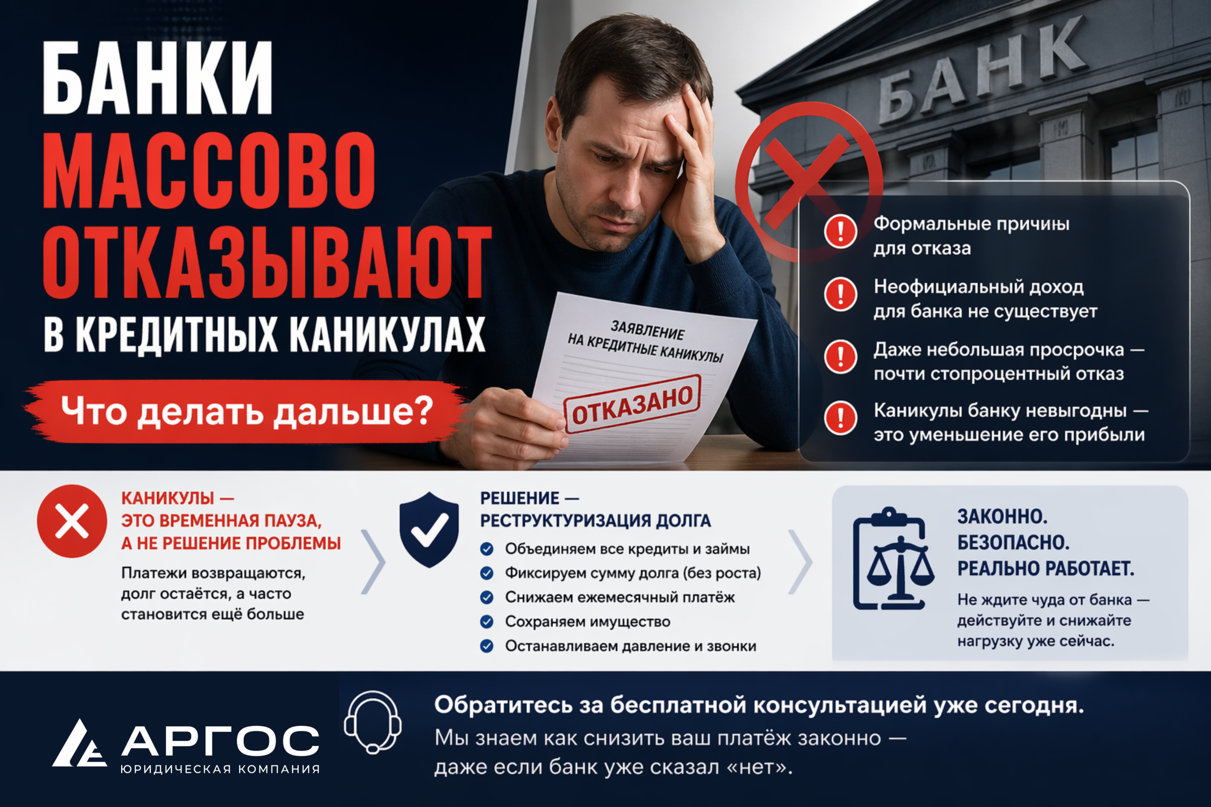 В 90% случаев банки отказывают в кредитных каникулах. Что делать, если платить уже нечем?