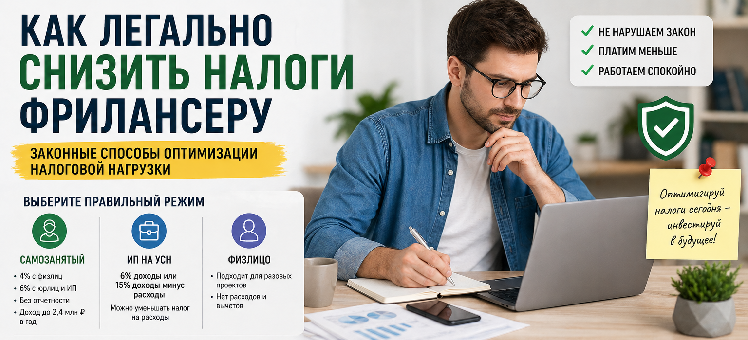 Способы законного снижения налоговой нагрузки для фрилансеров: правовой анализ и практические рекомендации
