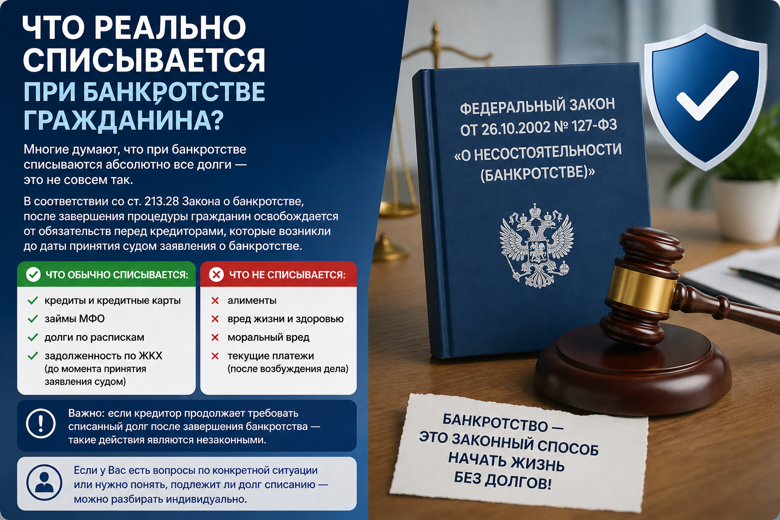 Что реально списывается при банкротстве гражданина?