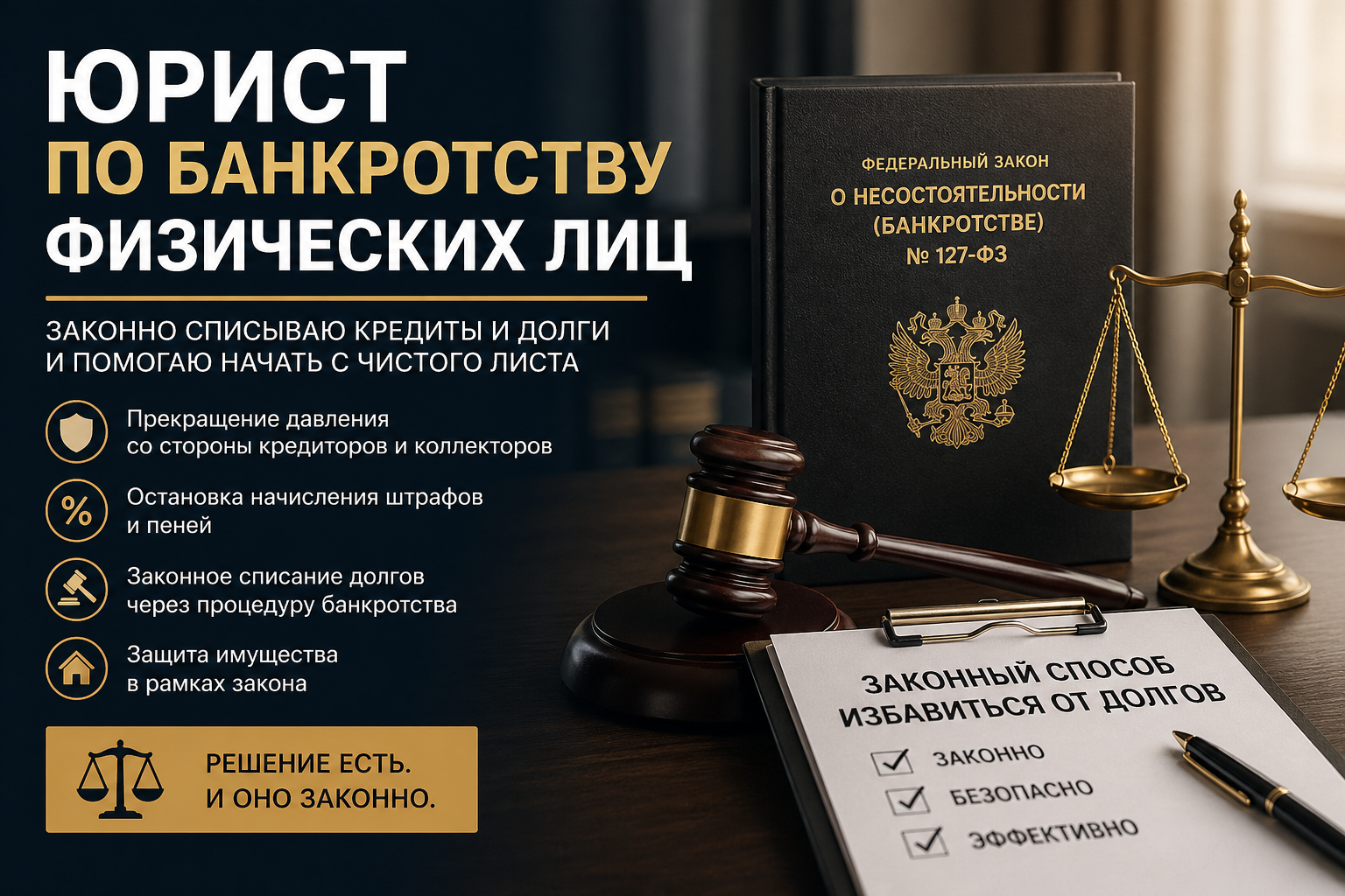 Юрист по банкротству физических лиц — законно списываю кредиты и долги
