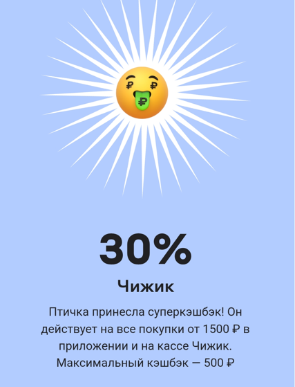 Выгодная покупка в Чижике по карте Альфа банка