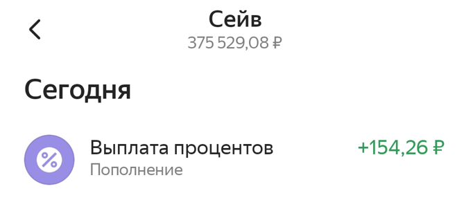 Открыла накопительный счет в Яндексе со ставкой 15%