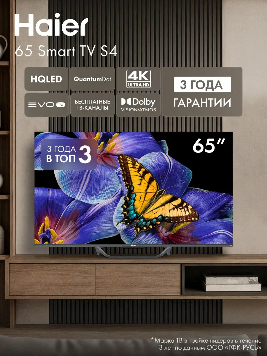 Haier 65 Smart TV S4 — честный обзор народного QLED-флагмана