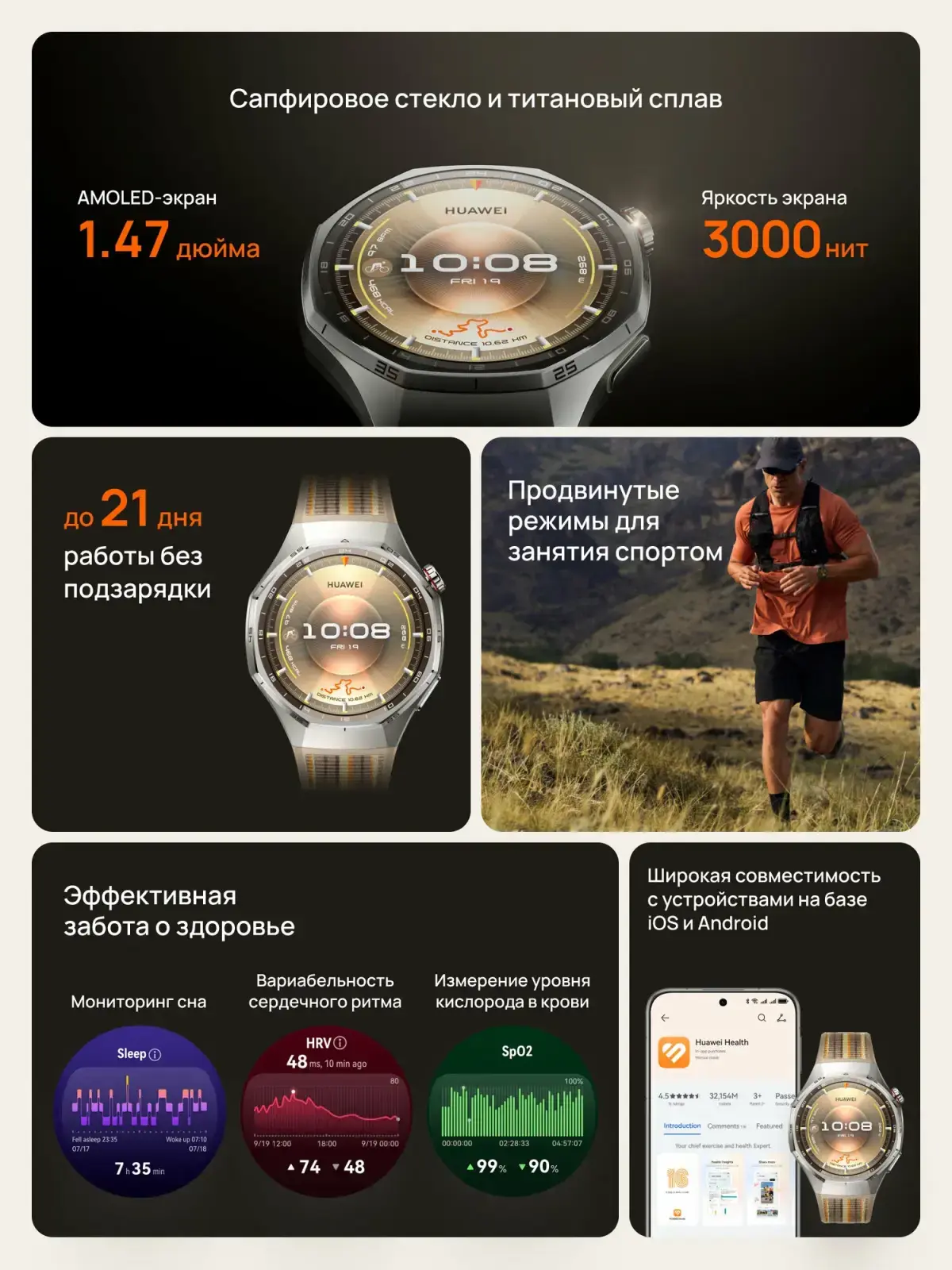 HUAWEI WATCH GT 6 Pro: король автономности, который не боится глубины